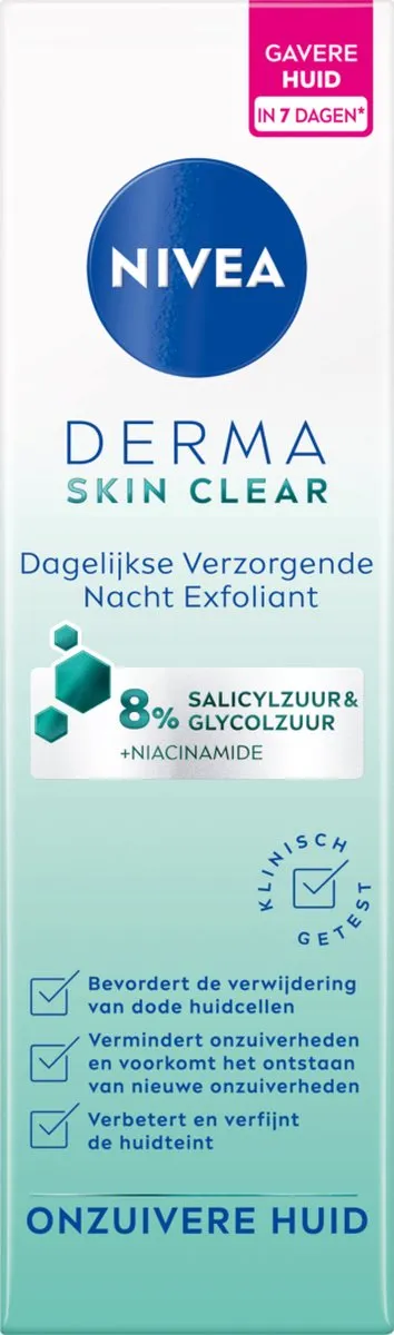 NIVEA DERMA Skin Clear Nacht Exfoliant 40ml - Anti-Acne