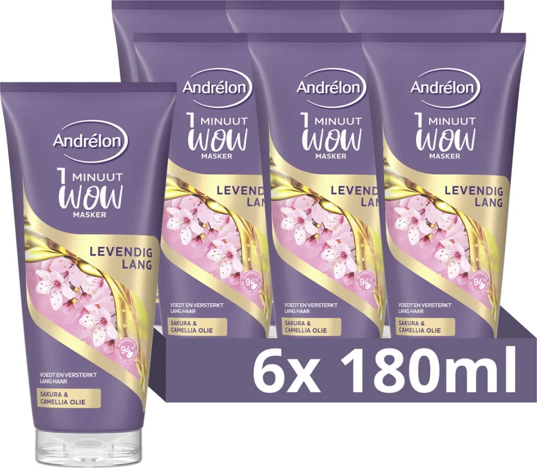 Andrélon 1 Minuut WOW Masker Levendig Lang
