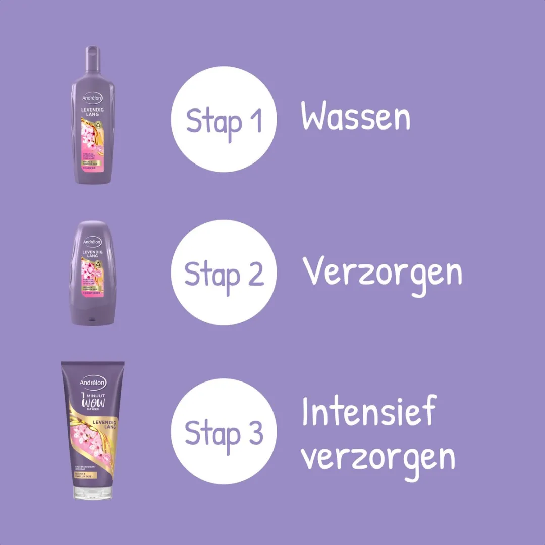 Andrélon 1 Minuut WOW Masker Levendig Lang - 6x180ml