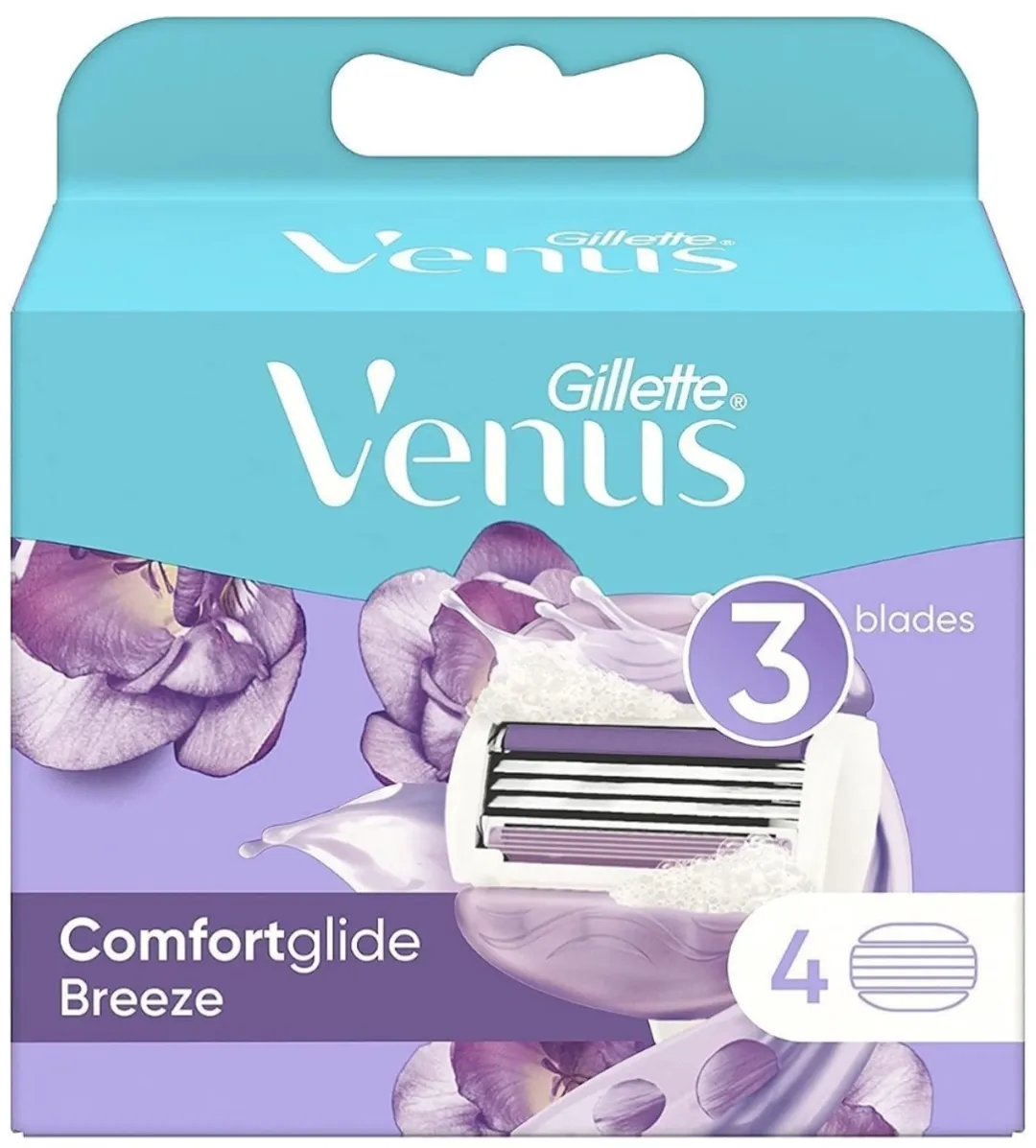 Gillette Venus Breeze Scheermesjes - 4 Stuks - Paars