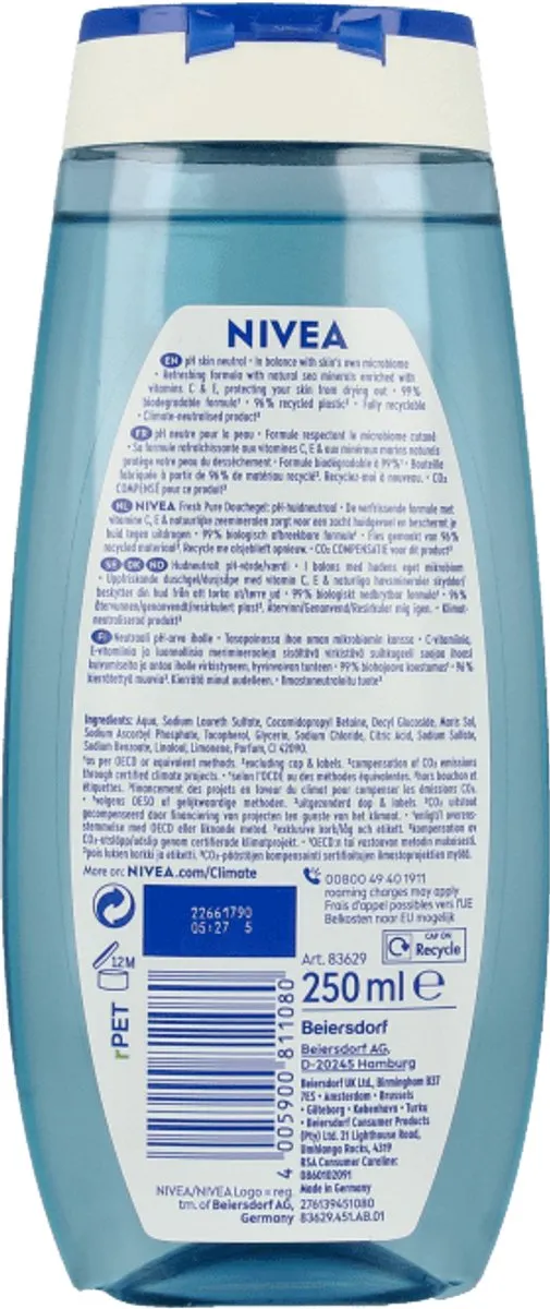 NIVEA Fresh Pure Douchegel 250ml
