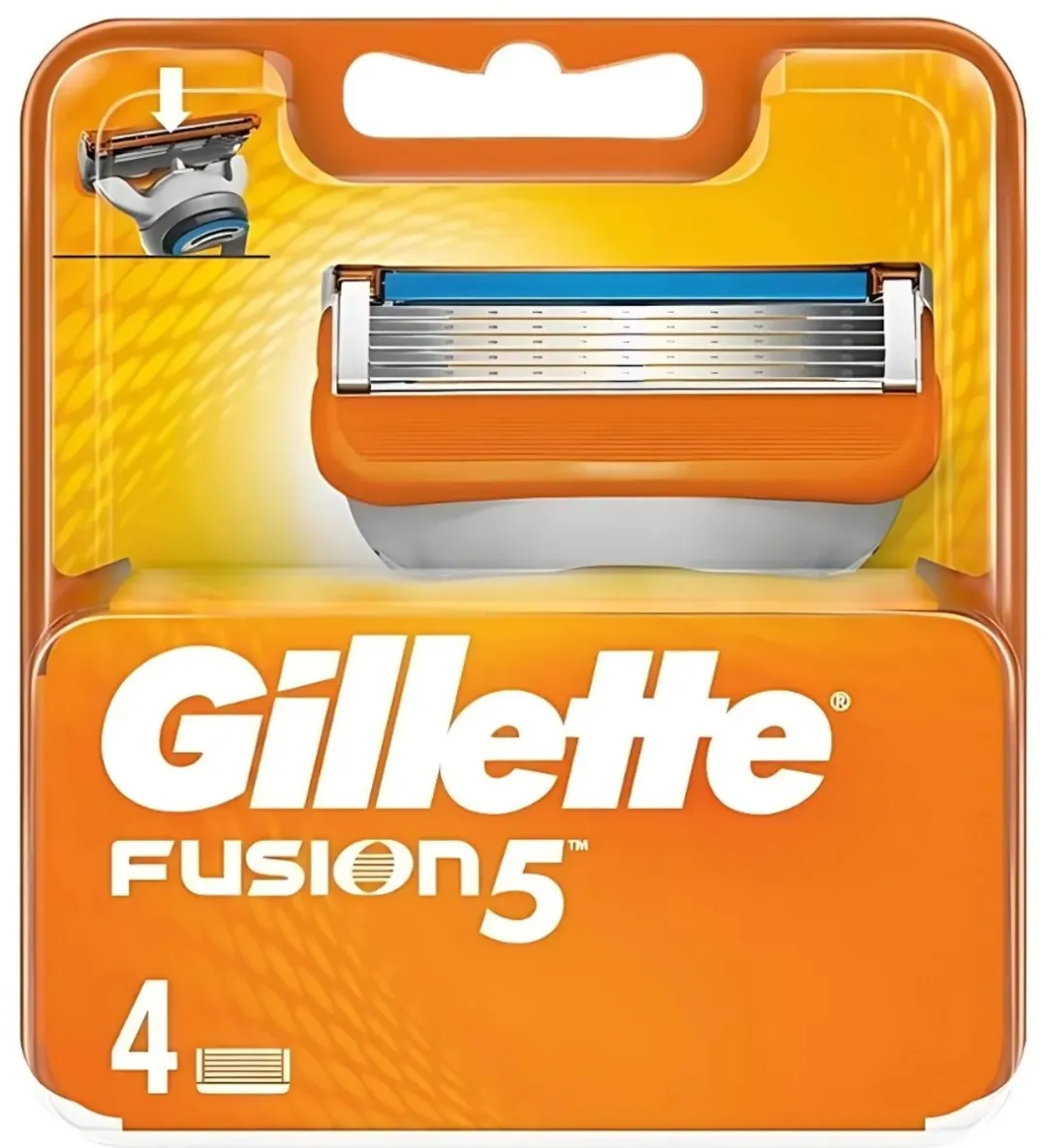 Gillette Fusion 5 Oranje Scheermesjes - 4 Stuks