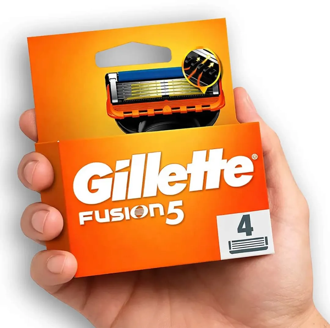 Gillette Fusion 5 Oranje Scheermesjes - 4 Stuks