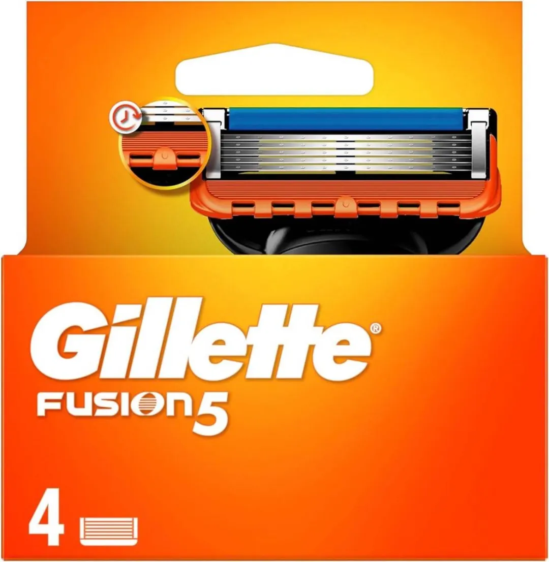 Gillette Fusion 5 Oranje Scheermesjes - 4 Stuks