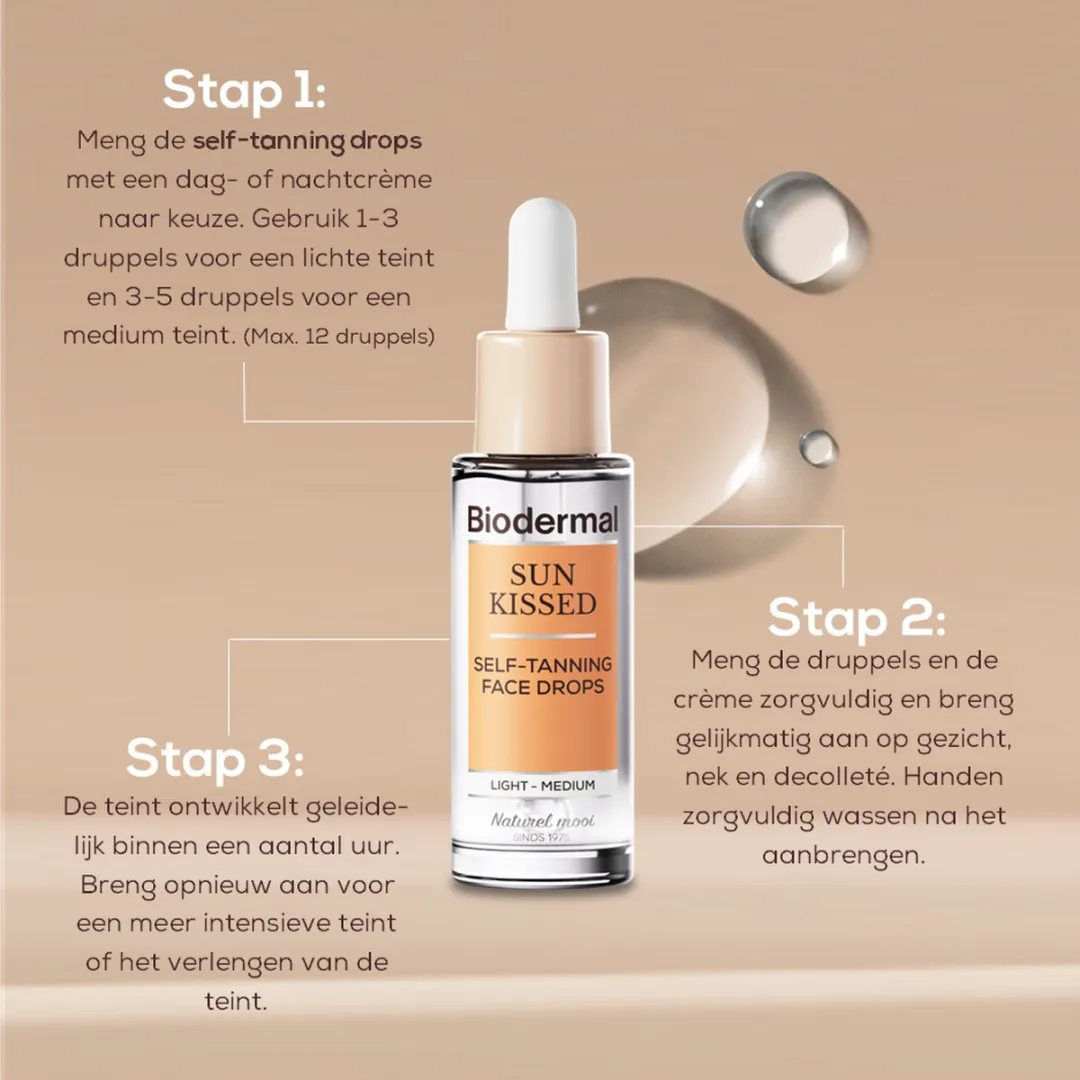 Biodermal Self-Tanning Face Drops 30ml - Gezicht - Medium - afbeelding 6 van 6