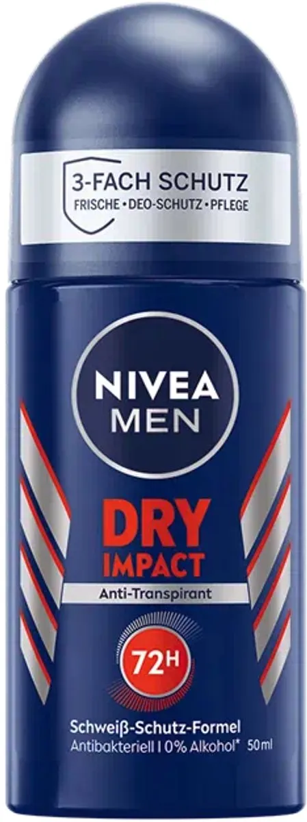 NIVEA Men Deodorant Roll-On Dry Impact 50ml - 6 Stuks