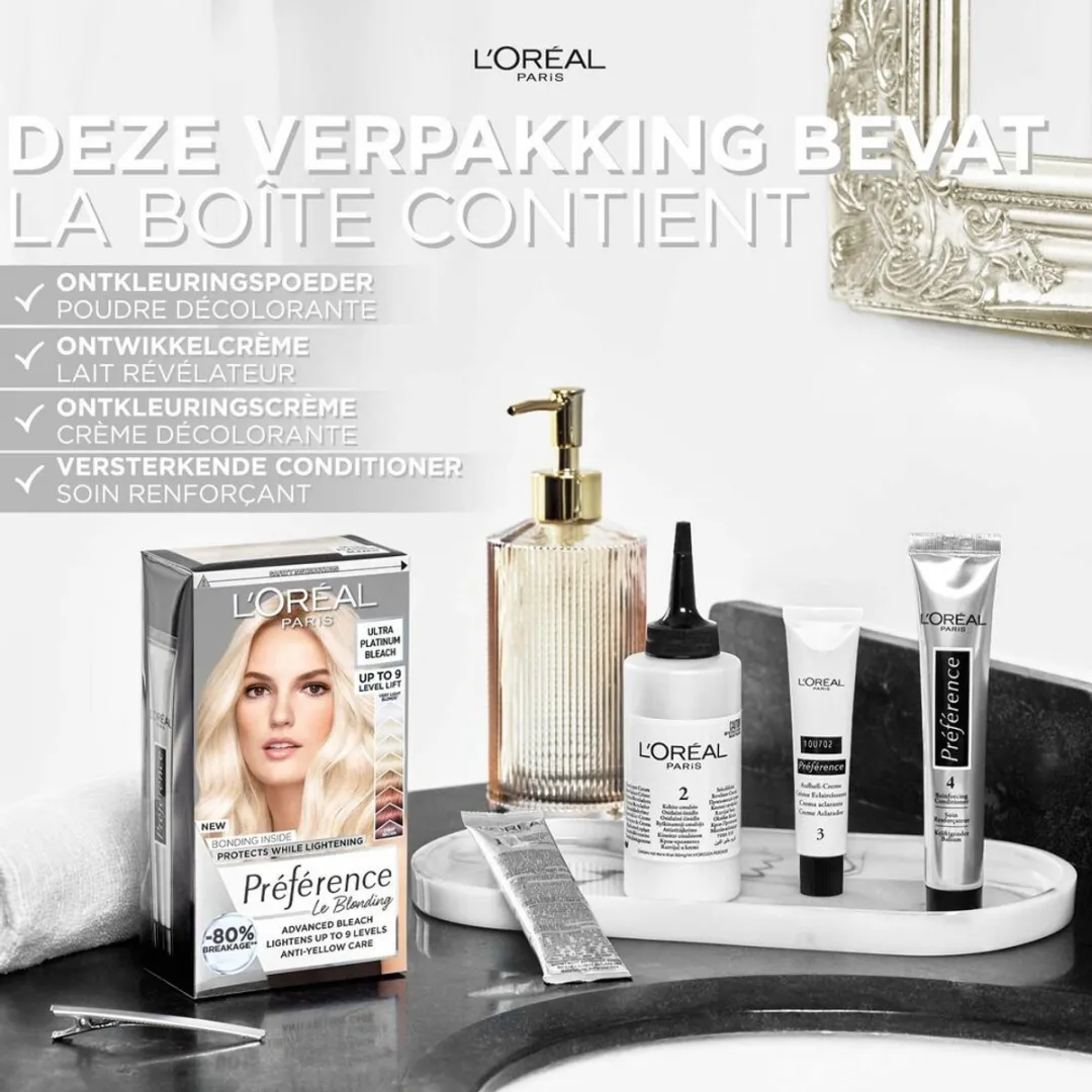 L'Oréal Paris Préférence Le Blonding Ontkleuring Ultra Platinum - 3 Stuks