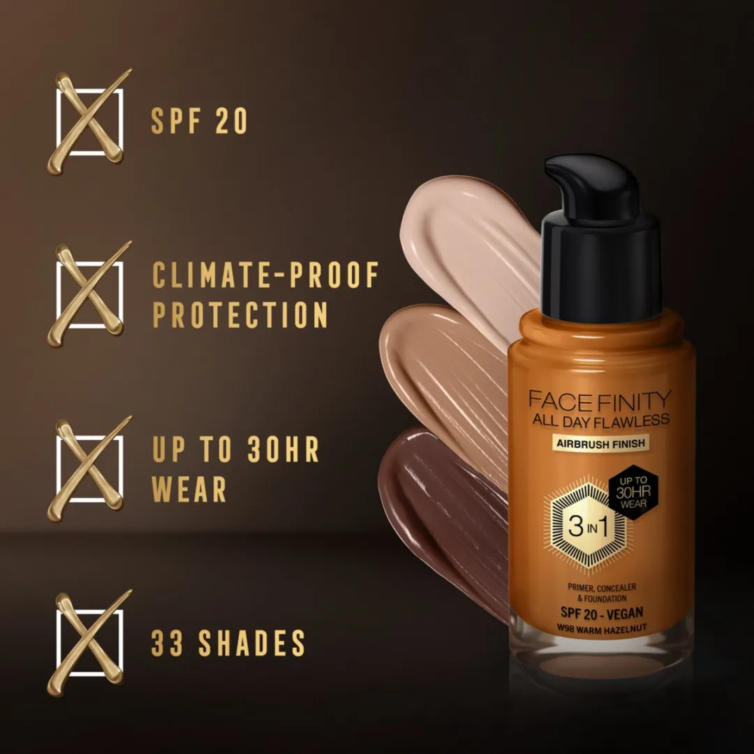 Max Factor Facefinity Foundation W98 Warm Hazelnut 30ml
