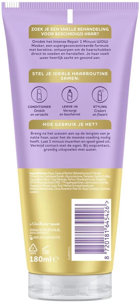 Andrélon Intense Repair Haarmasker 180ml - 5 Stuks