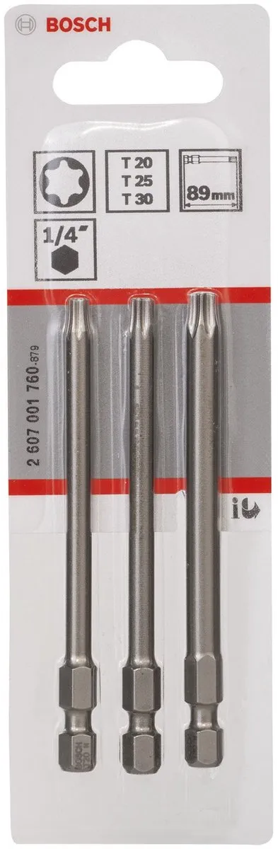 Bosch BITSETXH-TORS/T20.T25.T30 89mm - 3-delig Torx Bitpack Extra Hard