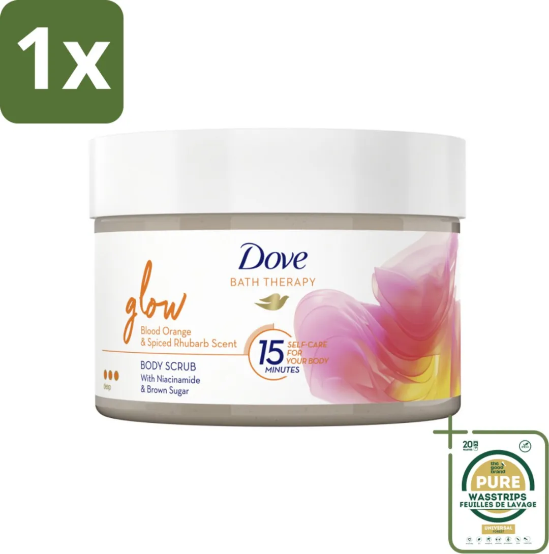 Dove Bath Therapy Glow Bodyscrub Bloedsinaasappel & Rabarber 295ml