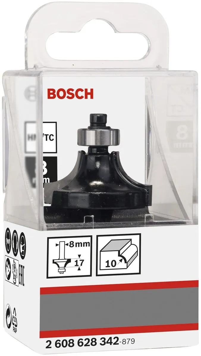Bosch Afrondprofielfrees HM 10x17mm - 8mm - Hout - afbeelding 6 van 6