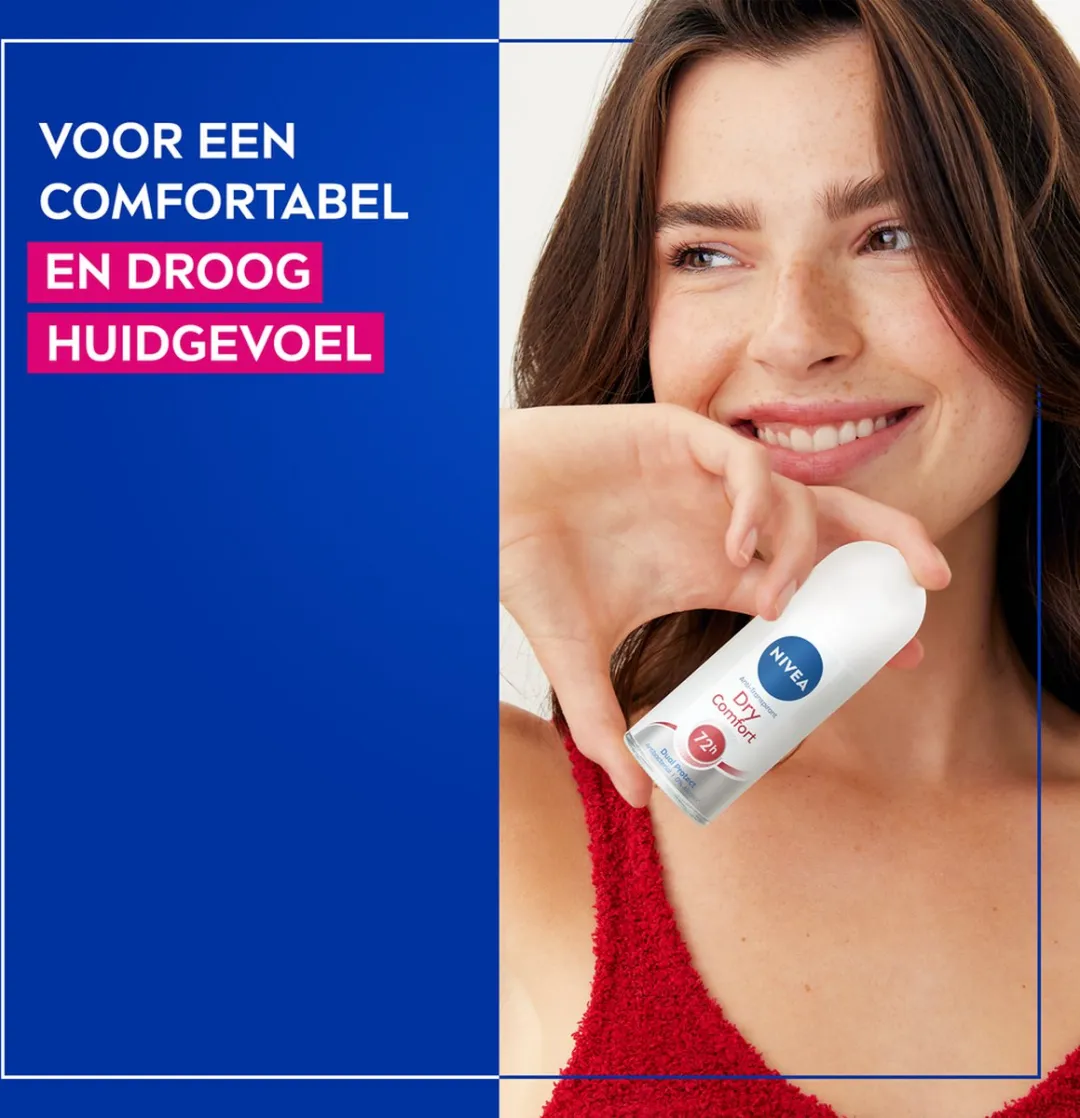 NIVEA Dry Comfort Deodorant Roller 150ml - 3 Stuks