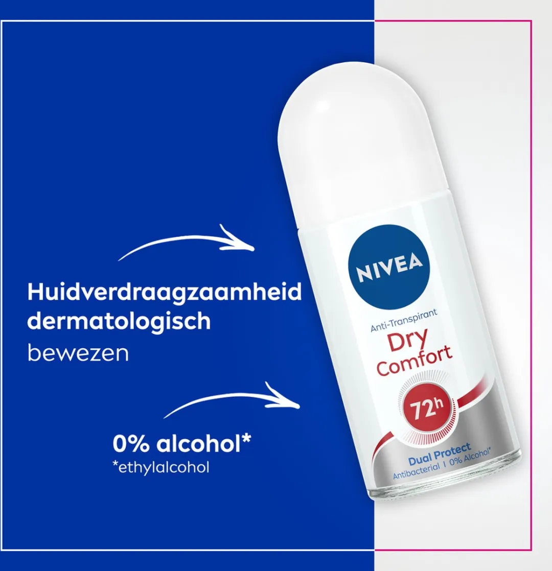 NIVEA Dry Comfort Deodorant Roller 150ml - 3 Stuks - afbeelding 6 van 6