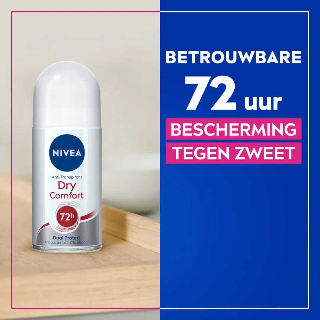NIVEA Dry Comfort Deodorant Roller 150ml - 3 Stuks