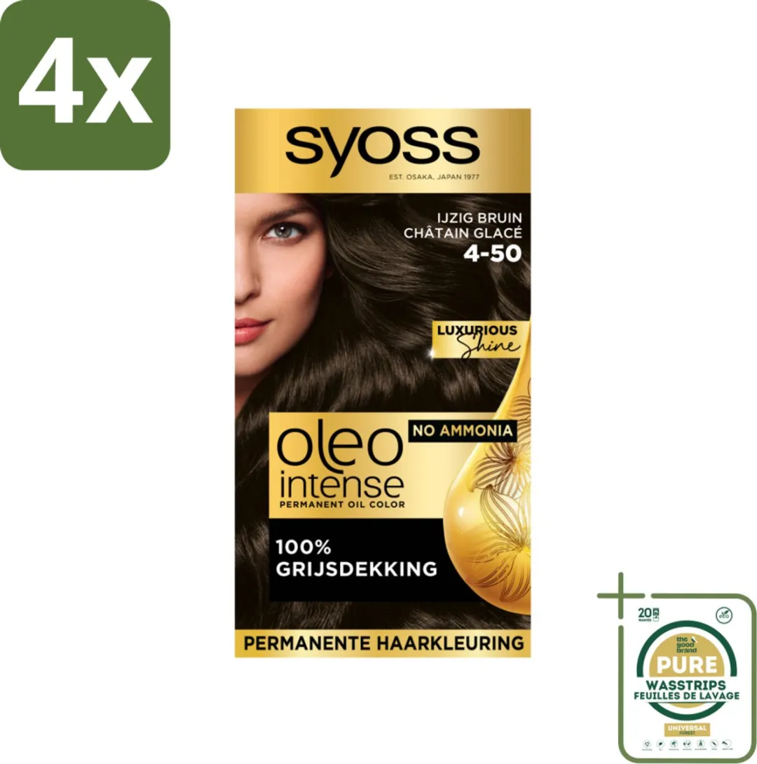 SYOSS Oleo Intense Haarverf 4-50 Ijzig Bruin - 4x115ml