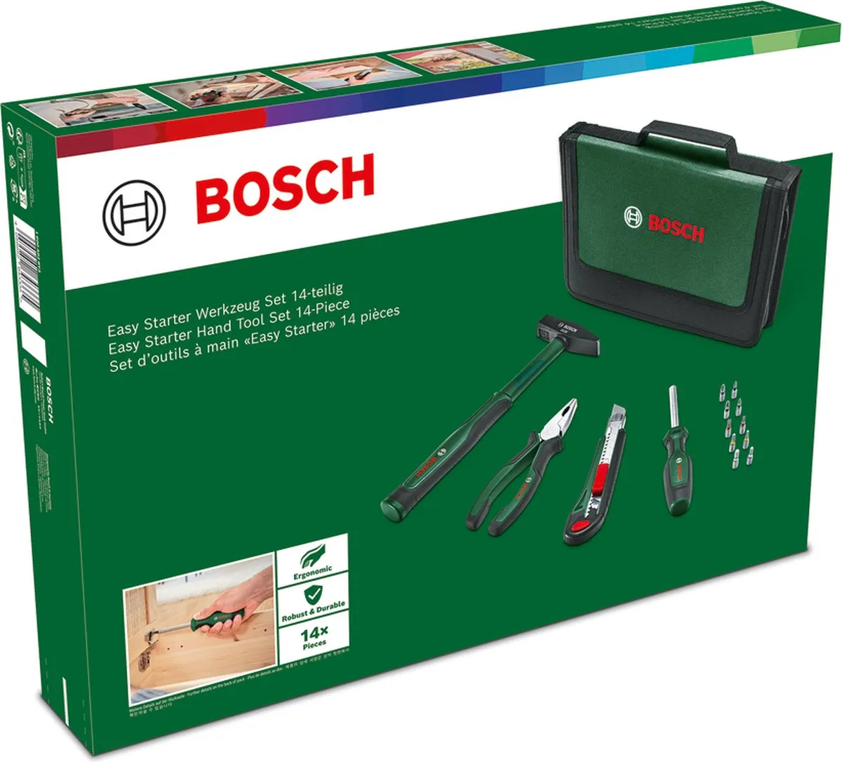 Bosch Easy Starter Handgereedschapset 14-delig - Groen - afbeelding 6 van 6