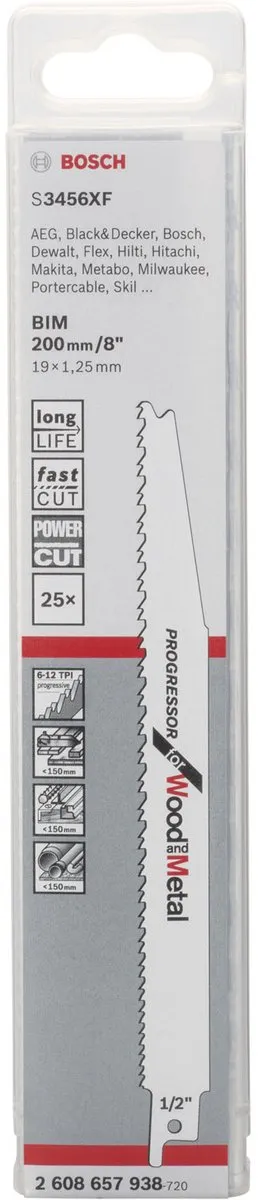 Bosch Reciprozaagblad S 3456 XF - 25 Stuks