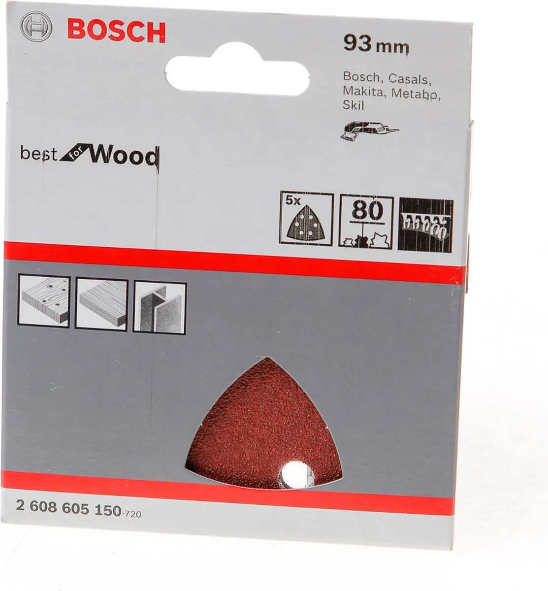 Bosch 5-delige Schuurbladenset 93mm