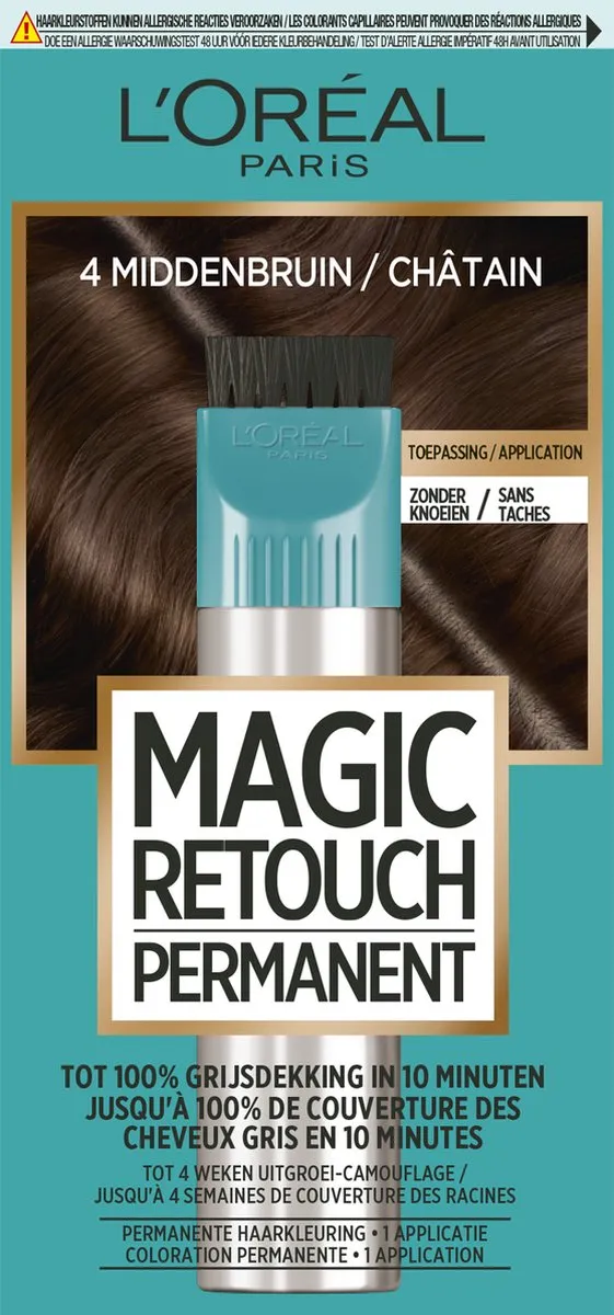 L'Oréal Paris Magic Retouch Permanent 4 Middenbruin - 100g