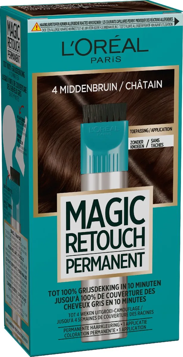 L'Oréal Paris Magic Retouch Permanent 4 Middenbruin - 100g