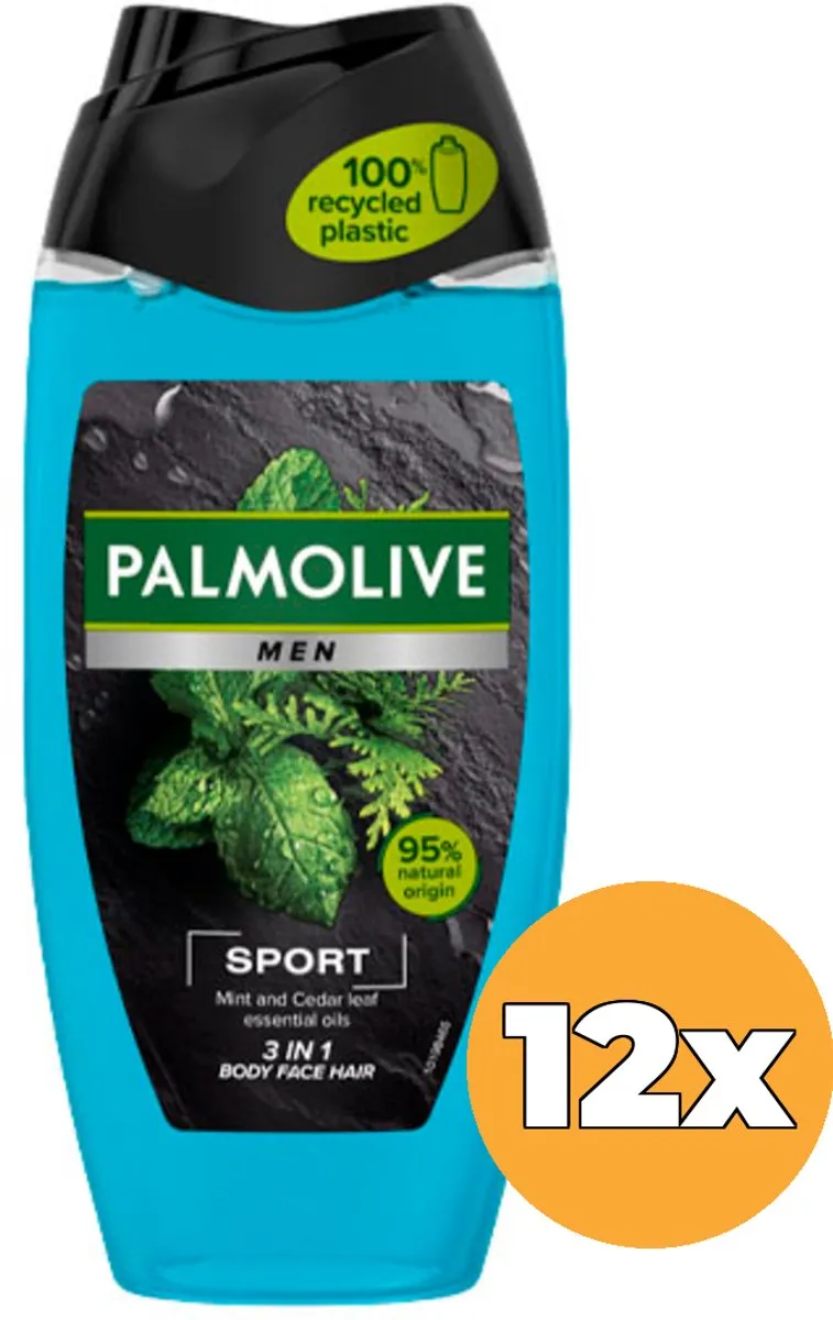 Palmolive Men 3-in-1 Body Face Hair Sport - 12x250ml