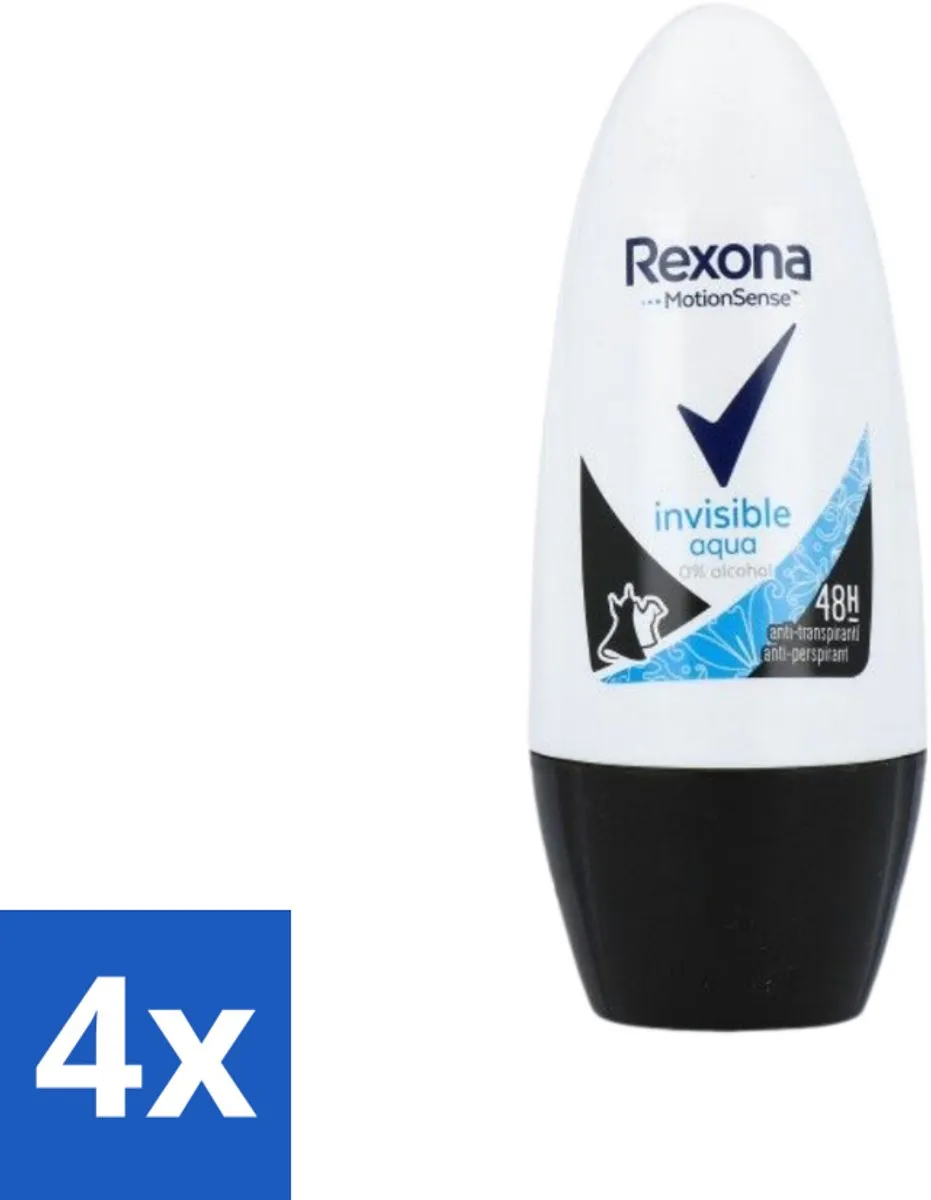 Rexona Invisible Aqua Deo Roller 200ml (4x50ml)