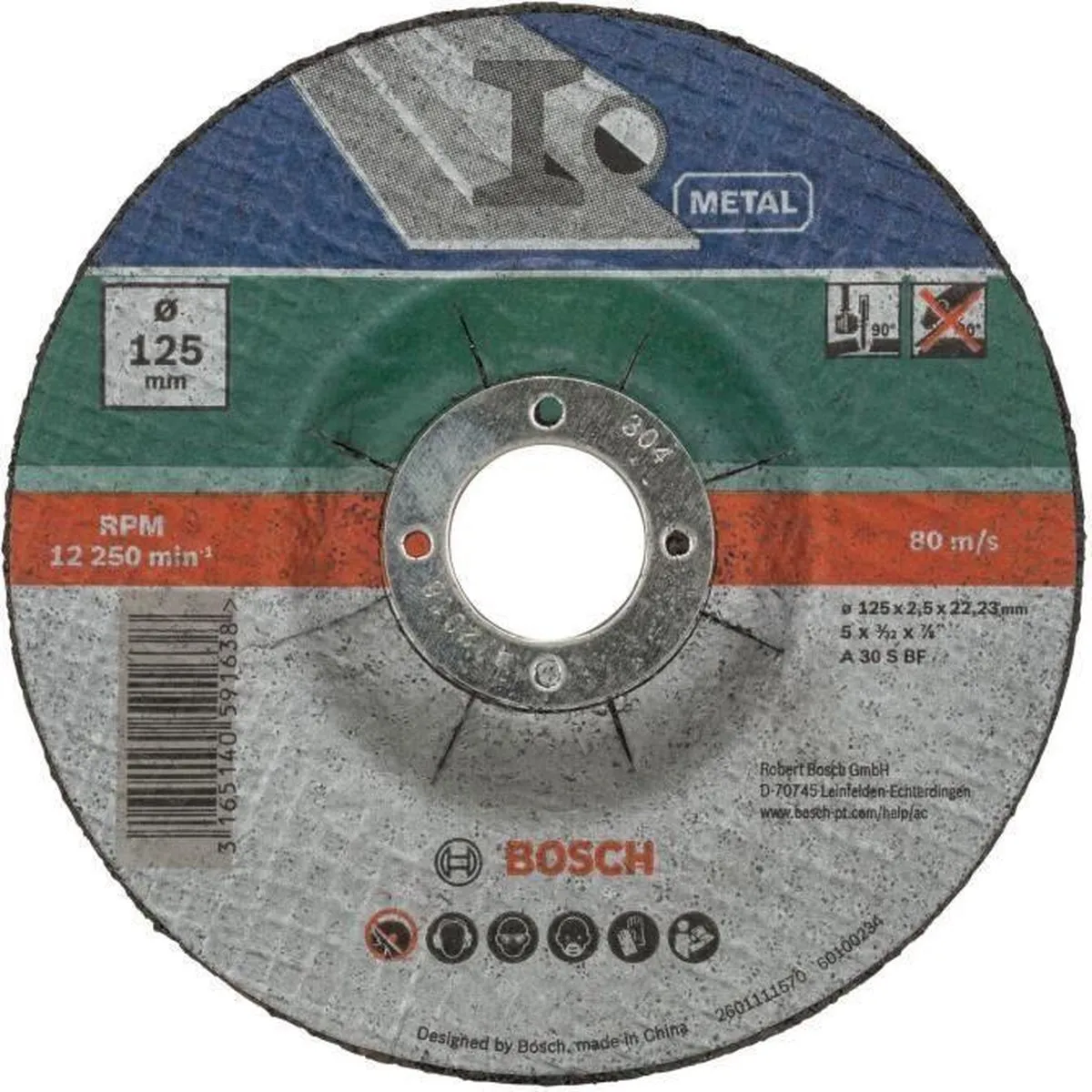 Bosch Slijpschijven Set 125mm Metaal - 5 Stuks