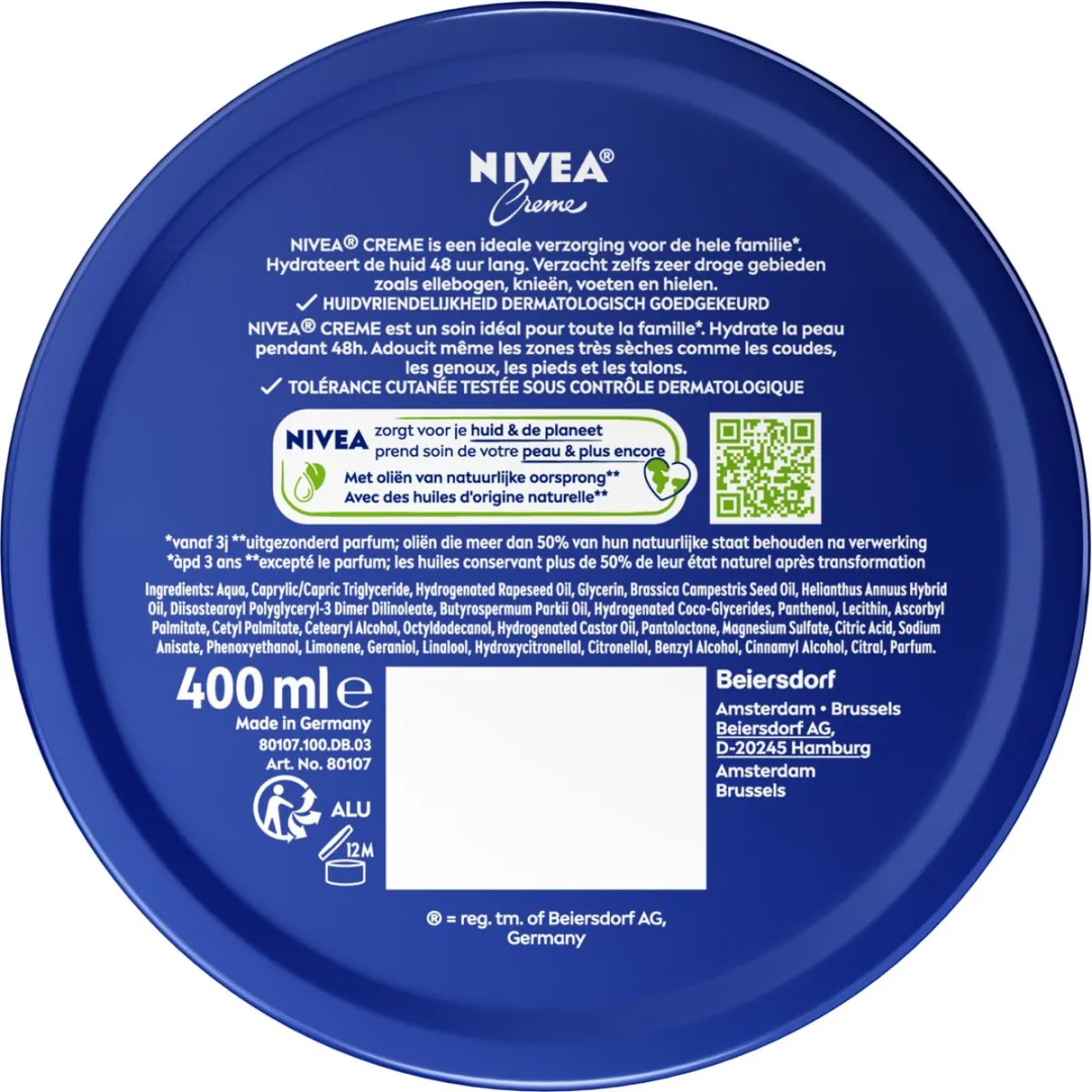 NIVEA Crème Blik 4x400ml - 1600ml