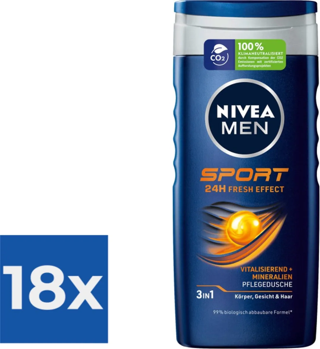 NIVEA MEN Sport Douchegel 250ml - 18 Stuks