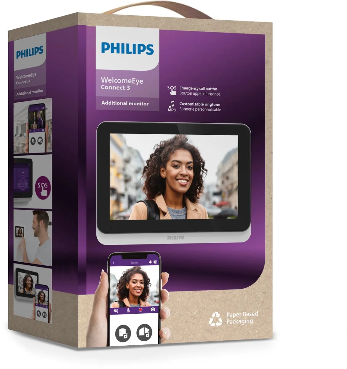 Philips WelcomeEye Add Connect 3 Extra Binnenpost - Wit/Zwart