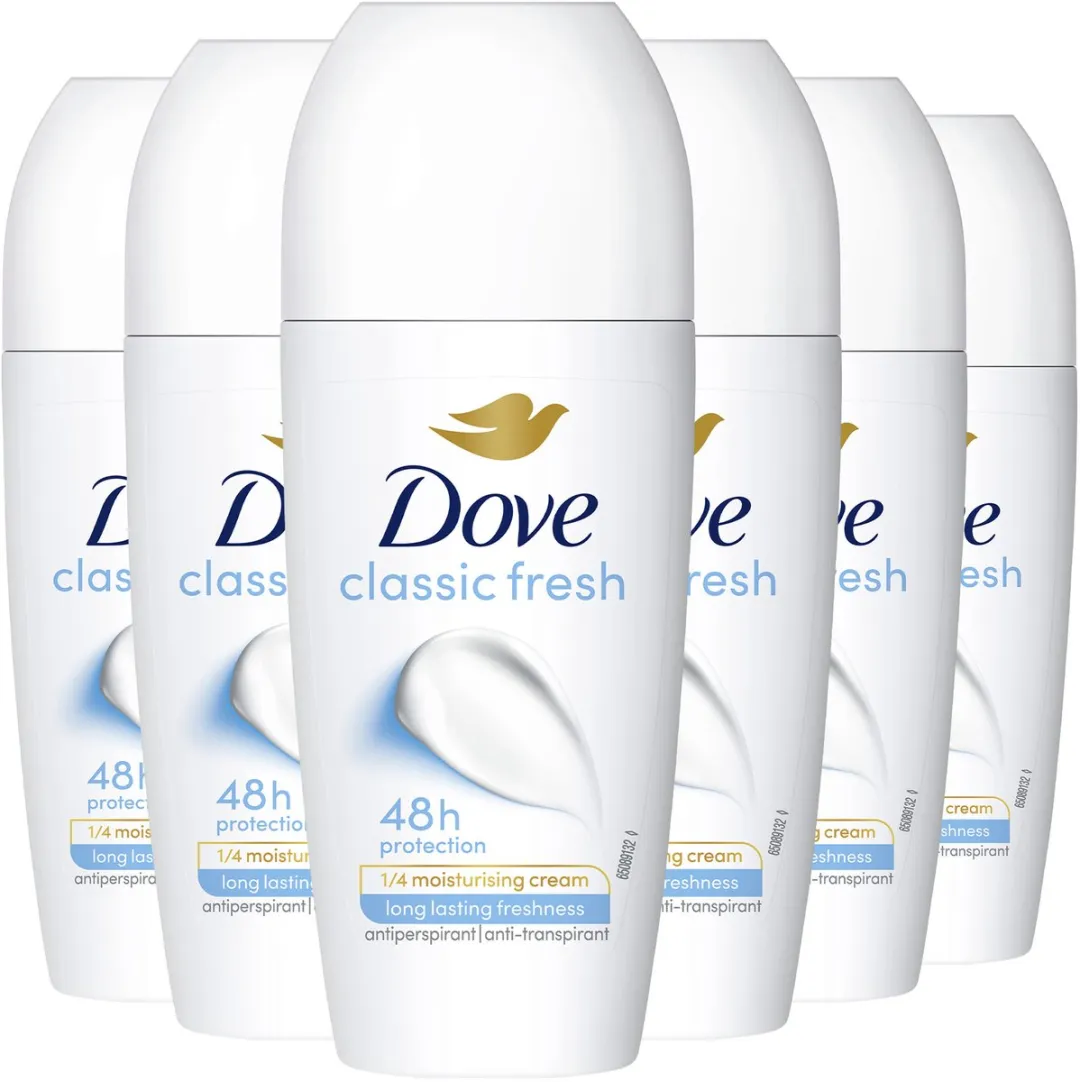 Dove Anti-Transpirant Deodorant Roller Classic Fresh - 6x50ml