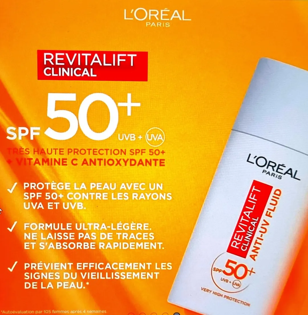 L'Oréal Paris Revitalift Clinical Anti-UV Fluid SPF 50 Dagcrème 50ml - afbeelding 6 van 6