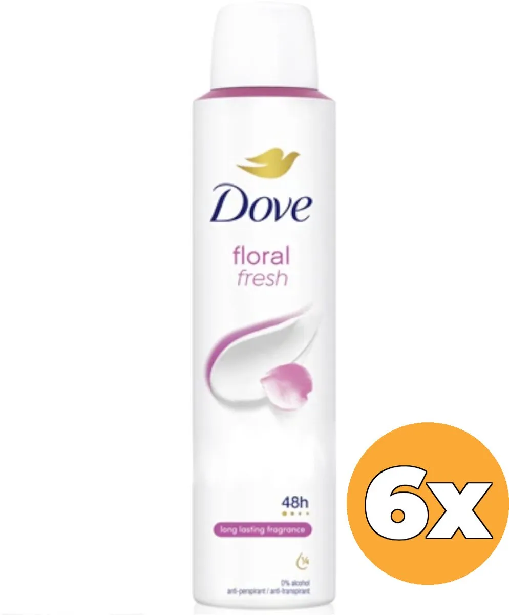 Dove Deodorant Spray Floral Fresh 200ml - 6 Stuks