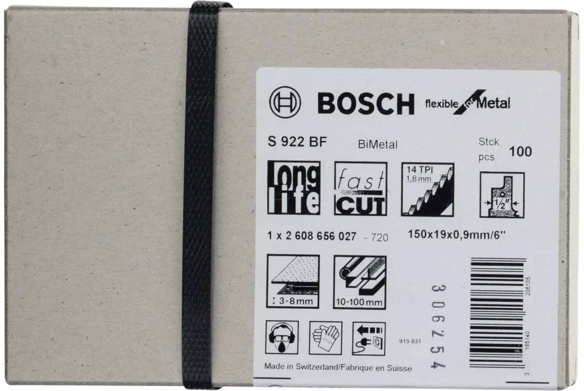 Bosch S 922 BF Reciprozaagblad Metaal - 100 Stuks
