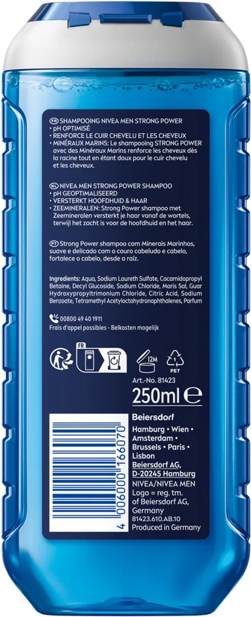 NIVEA MEN Strong Power Haar Shampoo - 6x250ml