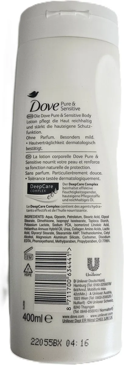 Dove Bodylotion Pure & Sensitive 400ml