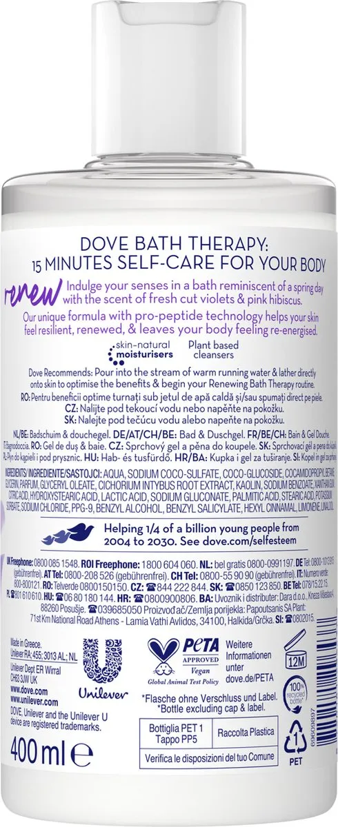 Dove Bath Therapy Renew Badschuim & Douchegel 400ml