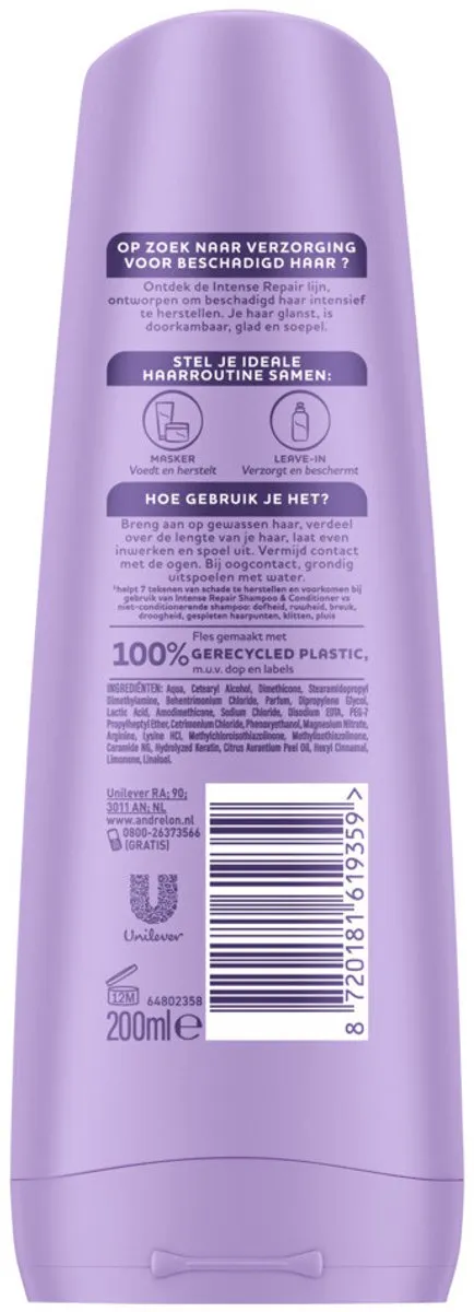 Andrélon Intense Repair Conditioner 200ml - 15 Stuks
