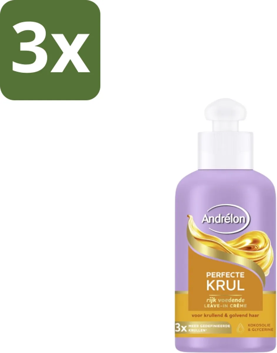 Andrélon Perfecte Krul Leave-In Crème 200ml - 3 Stuks