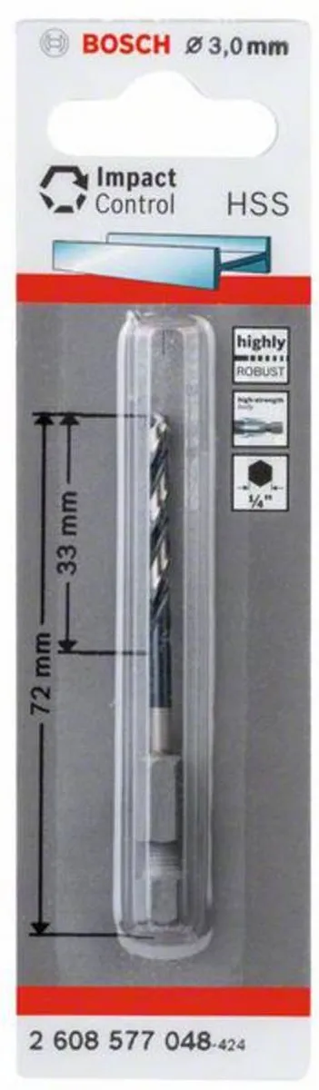 Bosch Metaalboor 2608577048 - 3mm - 1/4" zeskant