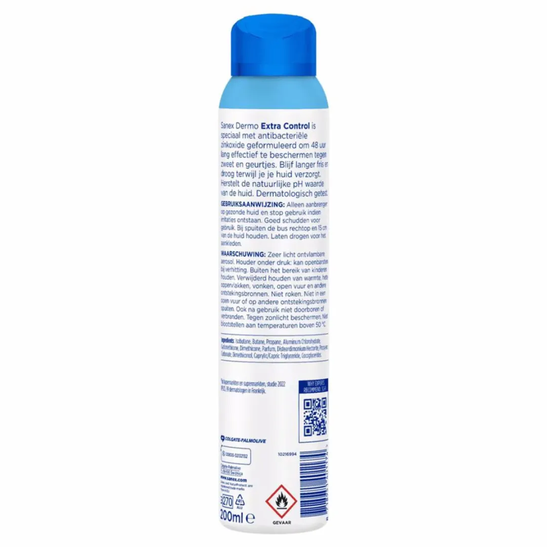 Sanex Deodorant Spray Derma Extra Control 72h - 200ml - 6 Stuks - afbeelding 6 van 6