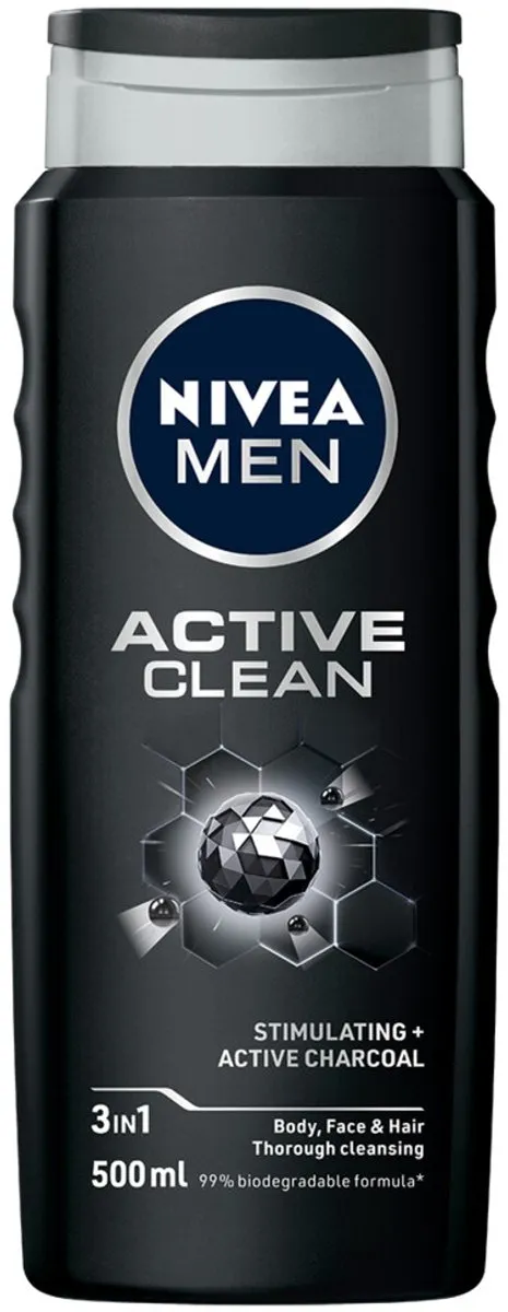 NIVEA MEN Active Clean Douchegel 500ml - 25 Stuks