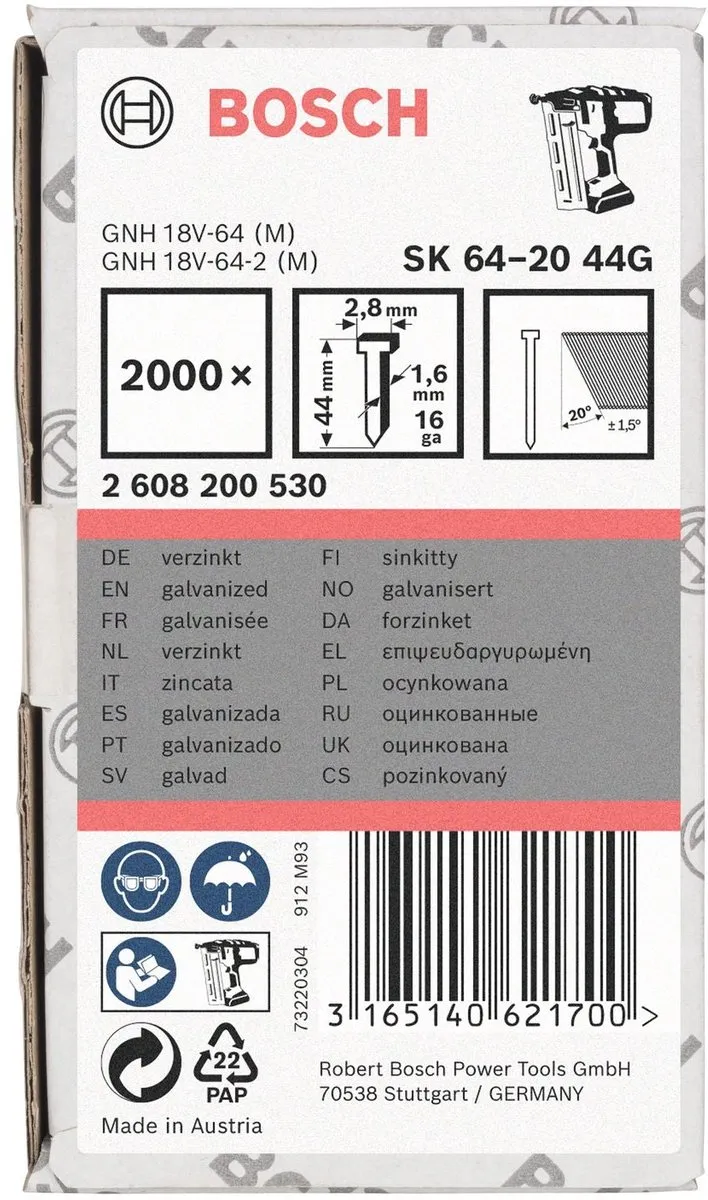 Bosch SPIJKER SK64-20 44G Nagel