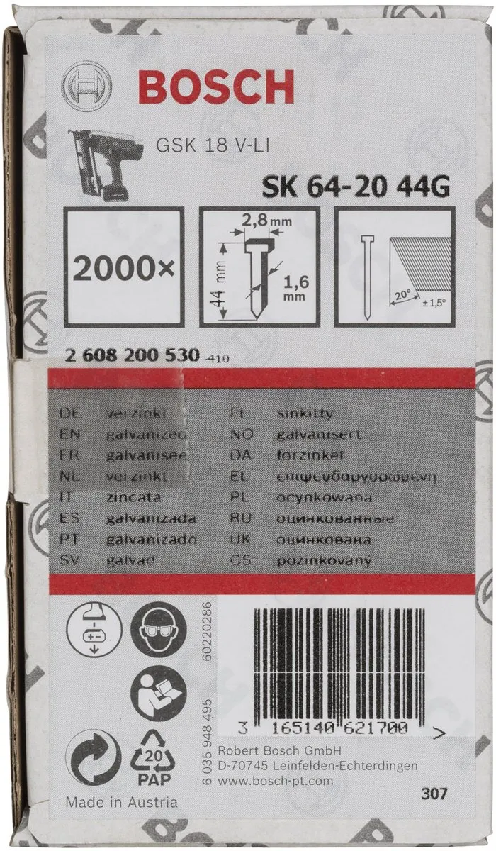 Bosch SPIJKER SK64-20 44G Nagel