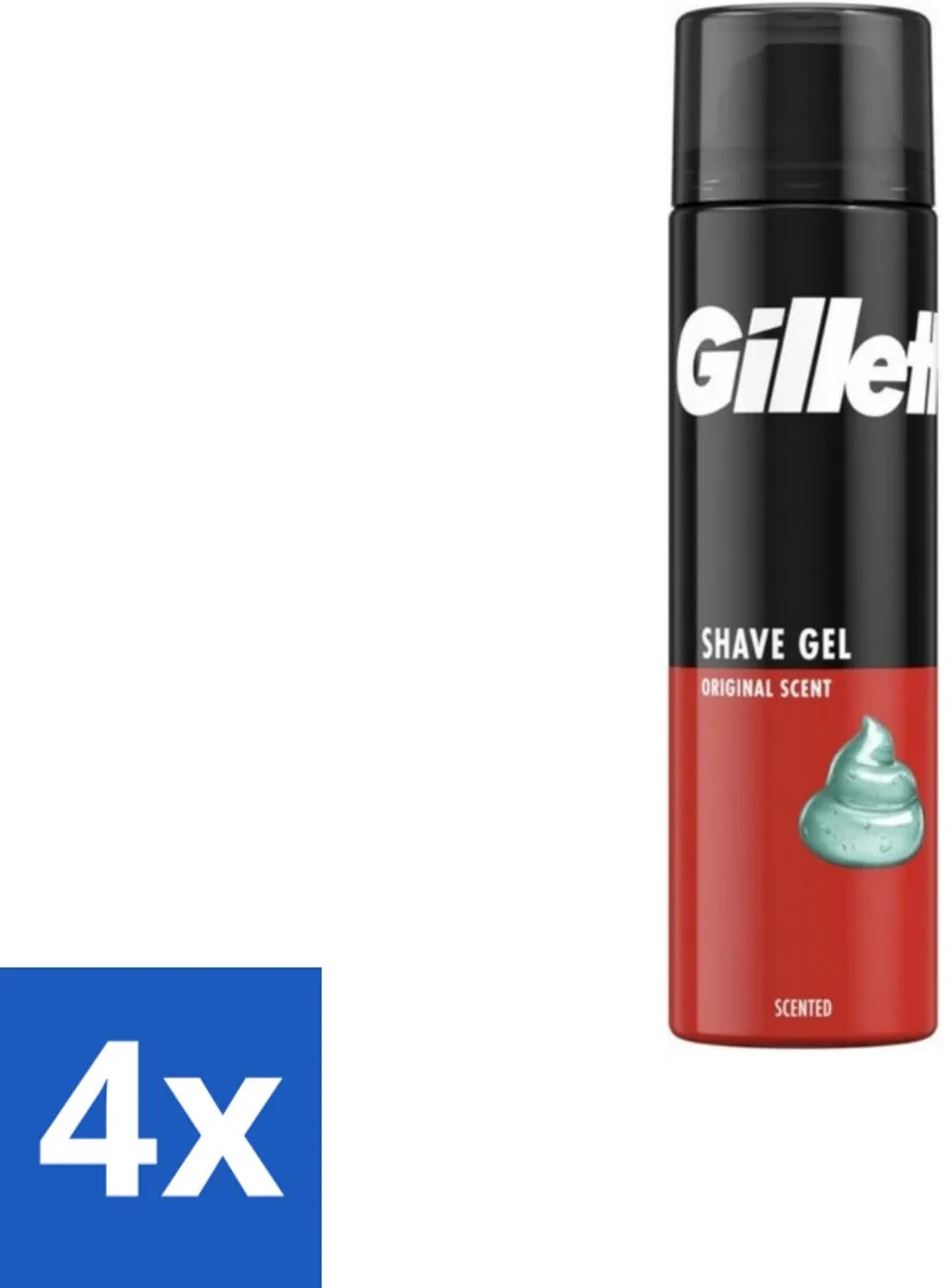 Gillette Classic Scheergel 200ml - 4 Stuks - Gevoelige Huid