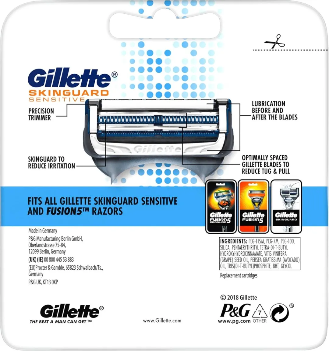 Gillette Skinguard Sensitive Wit 5 Stuks - 2 Mesjes