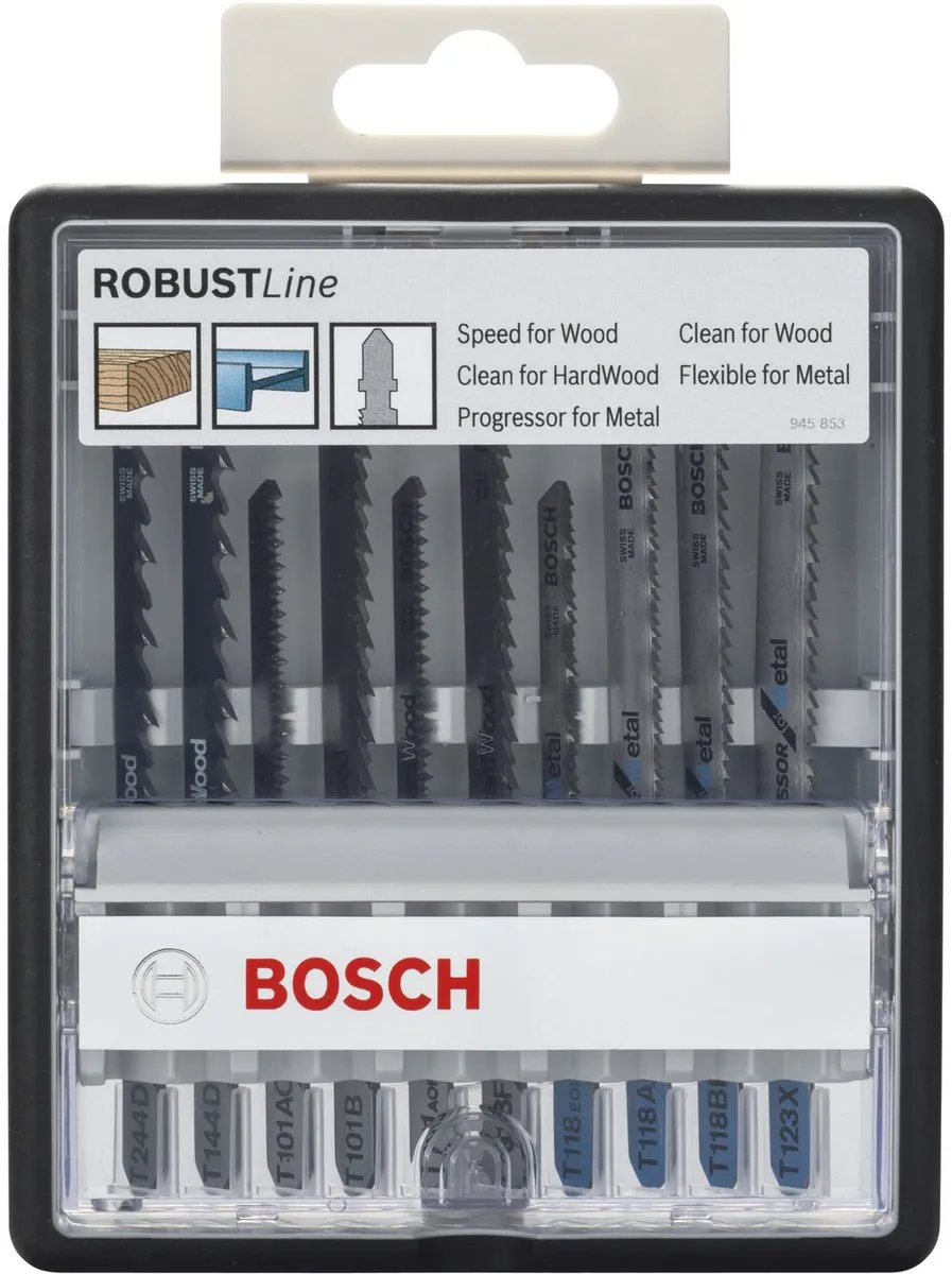 Bosch Robust Line Decoupeerzaagbladen 10-delig - T-schacht - Hout/Aluminium