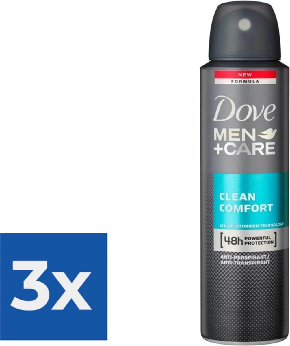 Dove Men+Care Clean Comfort Deodorant 450ml - 3 Stuks