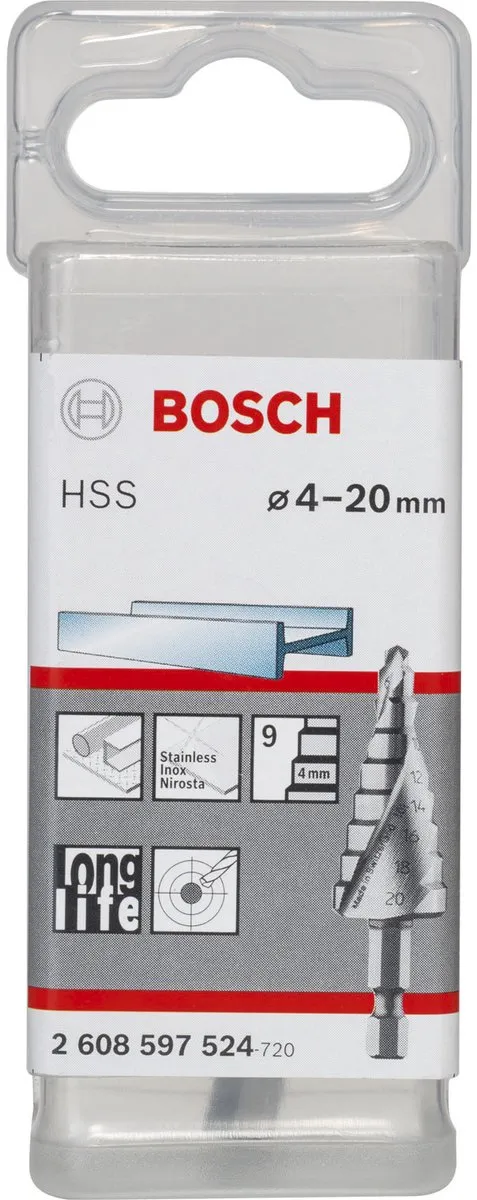 Bosch Trappenboor HSS 20mm 1/4" 70,5mm - 2608597524